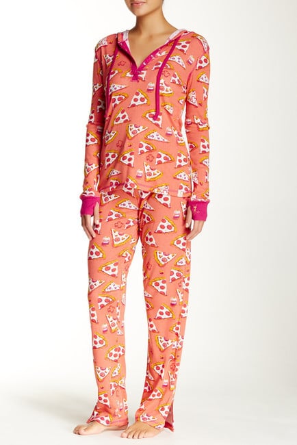 Munki Munki Pizza Hooded Henley Pajama (2 Piece Set) ($39)