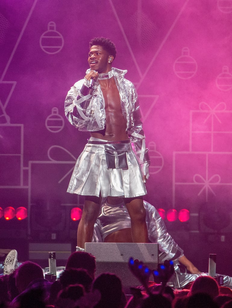 Lil Nas X's iHeartRadio 2021 Jingle Ball Metallic Outfit