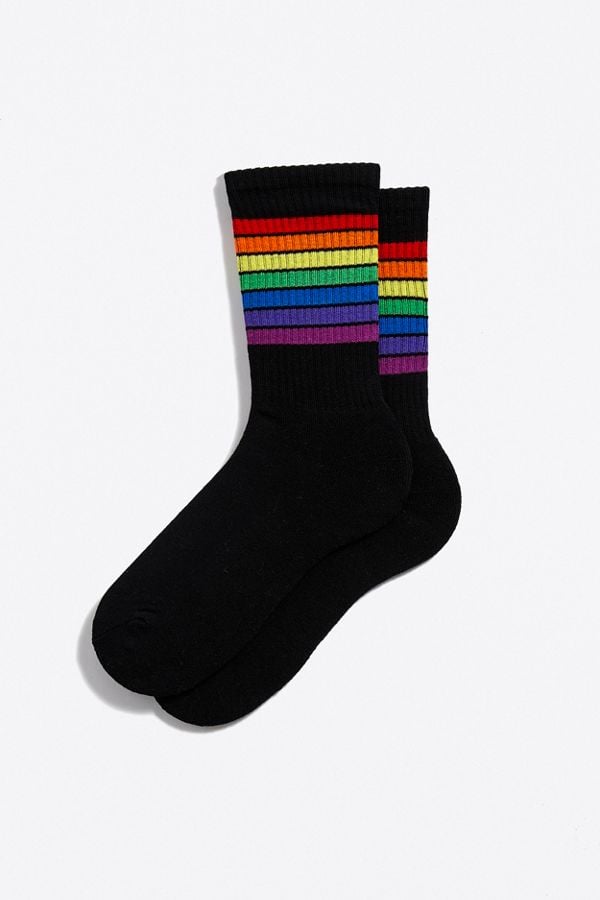 Black Rainbow Stripe Sport Sock
