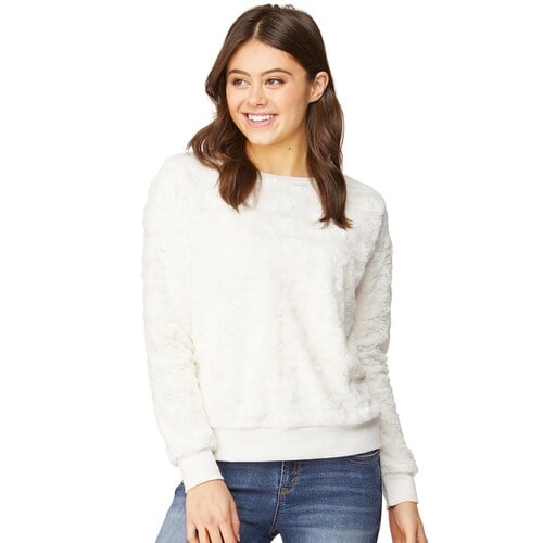 WallFlower Cozy Cloud Faux-Fur Pullover Top