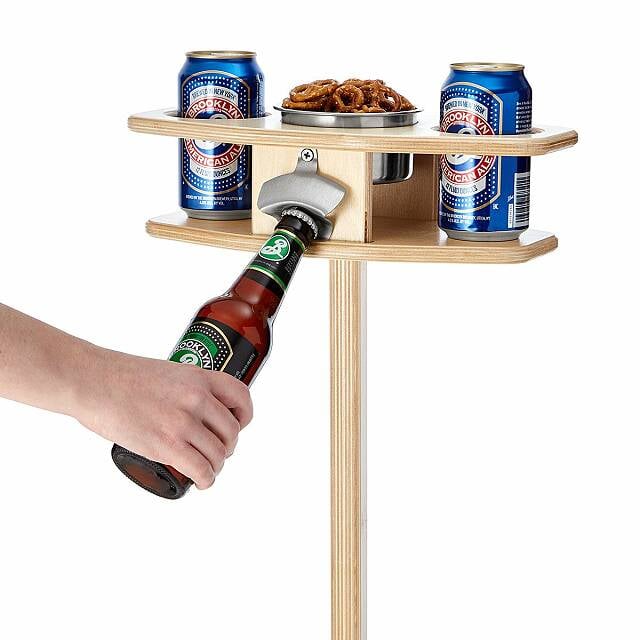 Outdoor Collapsible Beer Table with Snack Bowl & Bottle Opener