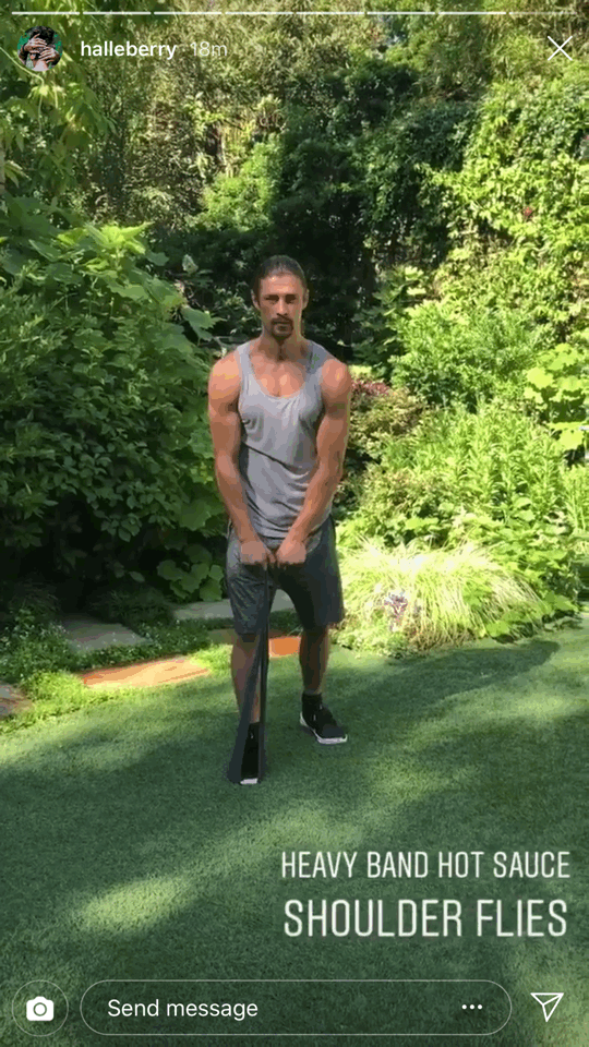 Halle Berry s Resistance Band Workout POPSUGAR Fitness