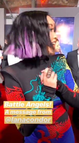 Lana Condor's Purple Hair at Alita: Battle Angel Premiere