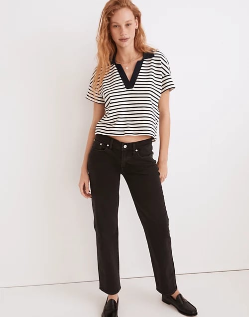 Straight Low Rise: Madewell The Low-Rise Perfect Vintage Straight Jean in Lunar Wash