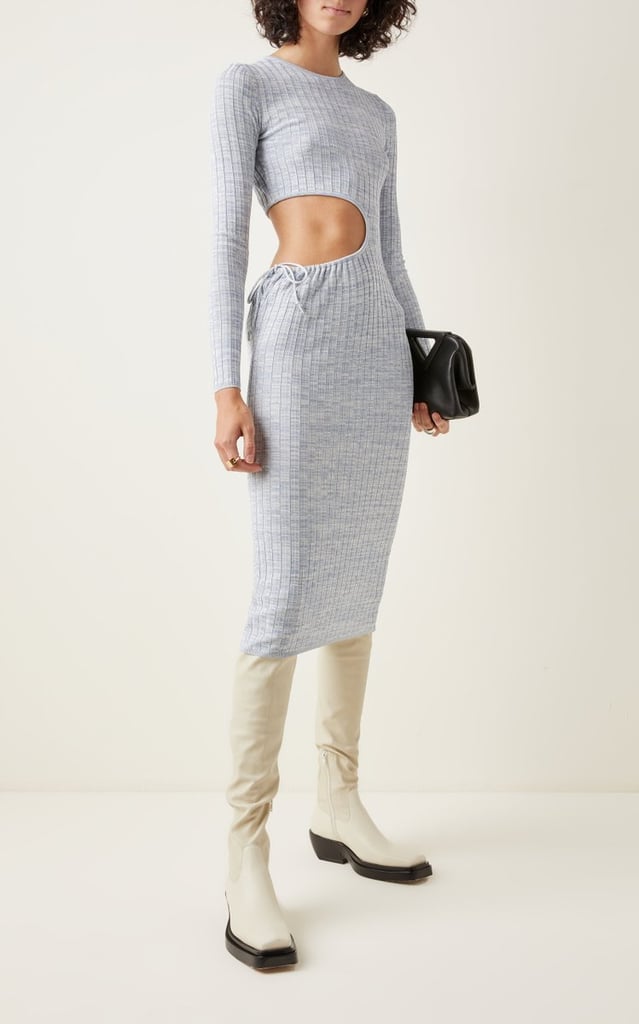 A Sexy, Unique Dress: Aya Muse Shale Cutout Ribbed-Knit Midi Dress