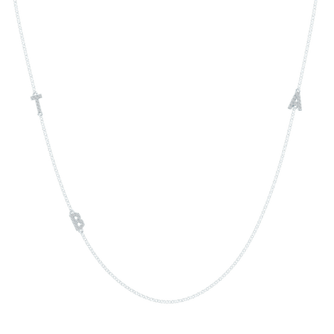 Tiary Chain Letter Pavé Necklace-Trio