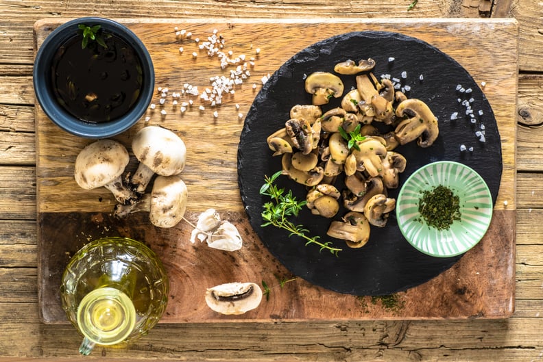 sautéed mushrooms a pan with parsley and garlic, sautéed, typical Italian dish