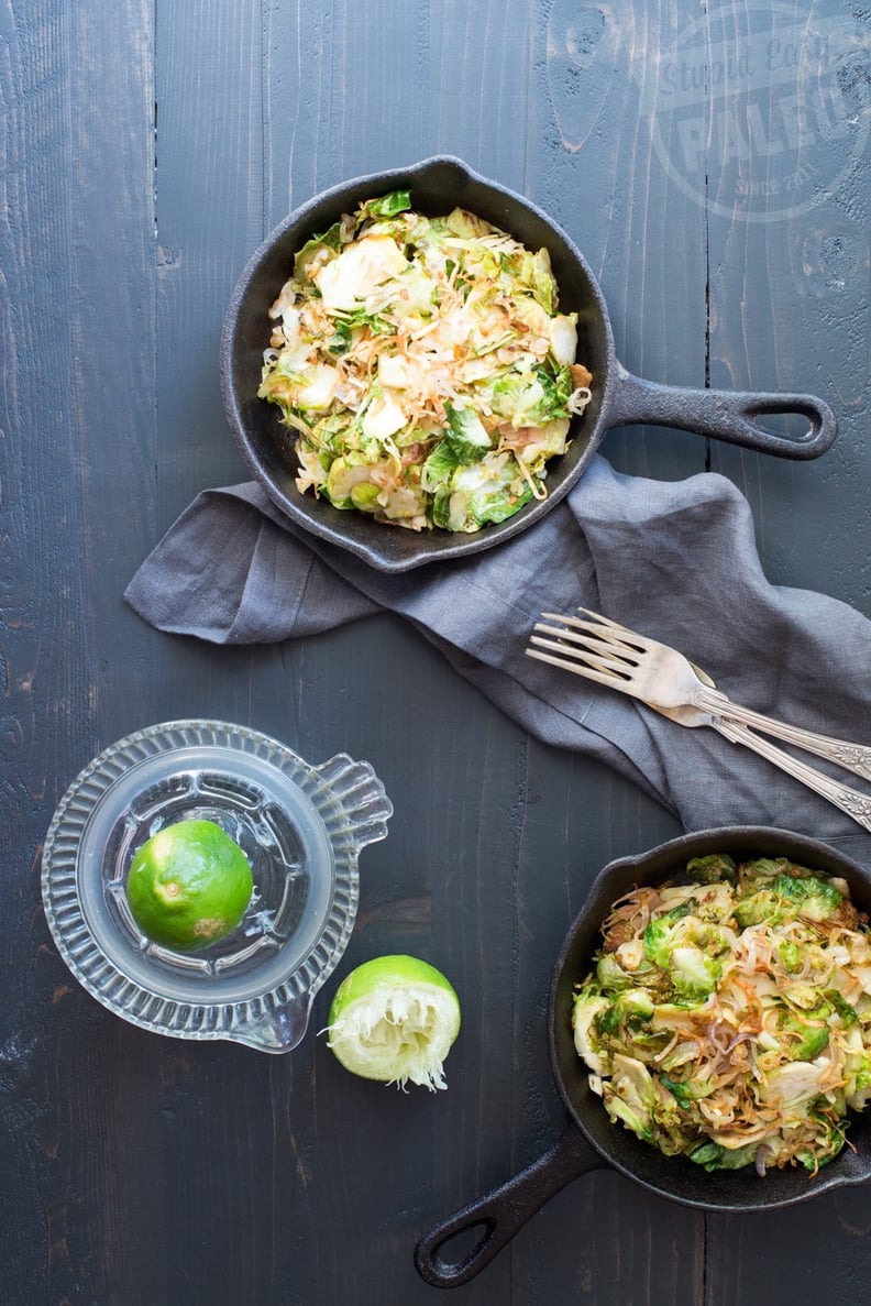 Caramelized Brussels Sprouts with Lime and Crispy Shallots