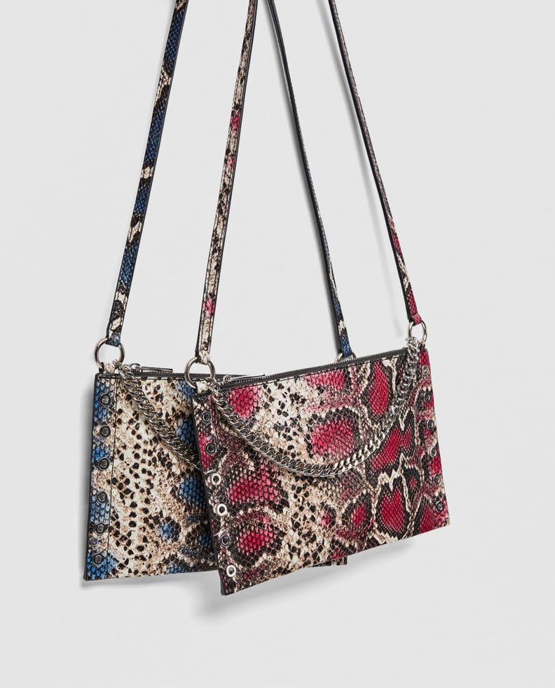 Shop Similar: Zara Printed Leather Crossbody Clutch Bag