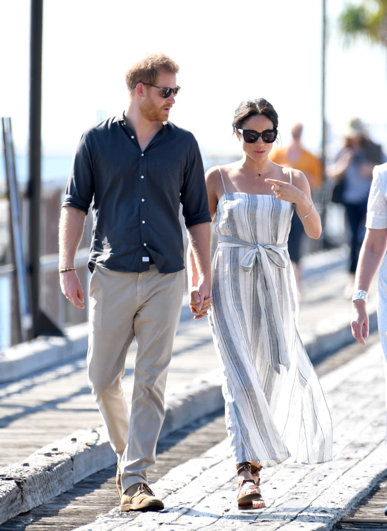 Meghan Wore the Reformation Dress With Sarah Flint Sandals