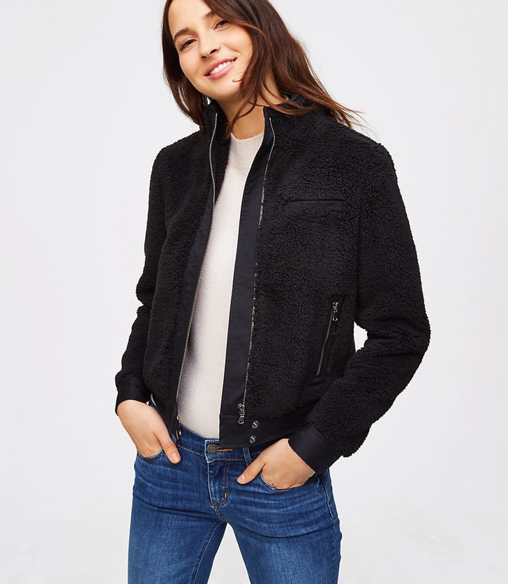 Faux Sherpa Bomber Jacket | What's New at Loft | Feb. 14, 2018 ...