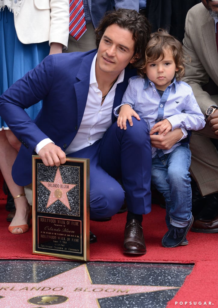 Orlando Bloom and Flynn at the Hollywood Walk of Fame