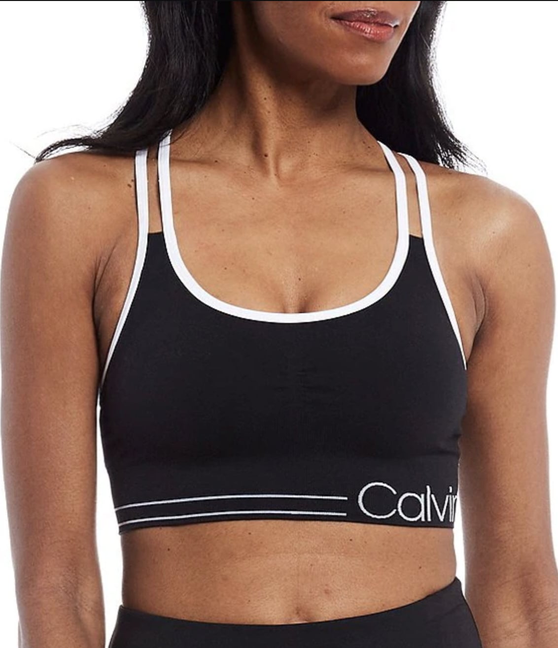 Calvin Klein Performance Light support sports bra - black/bright  white/black - Zalando.de