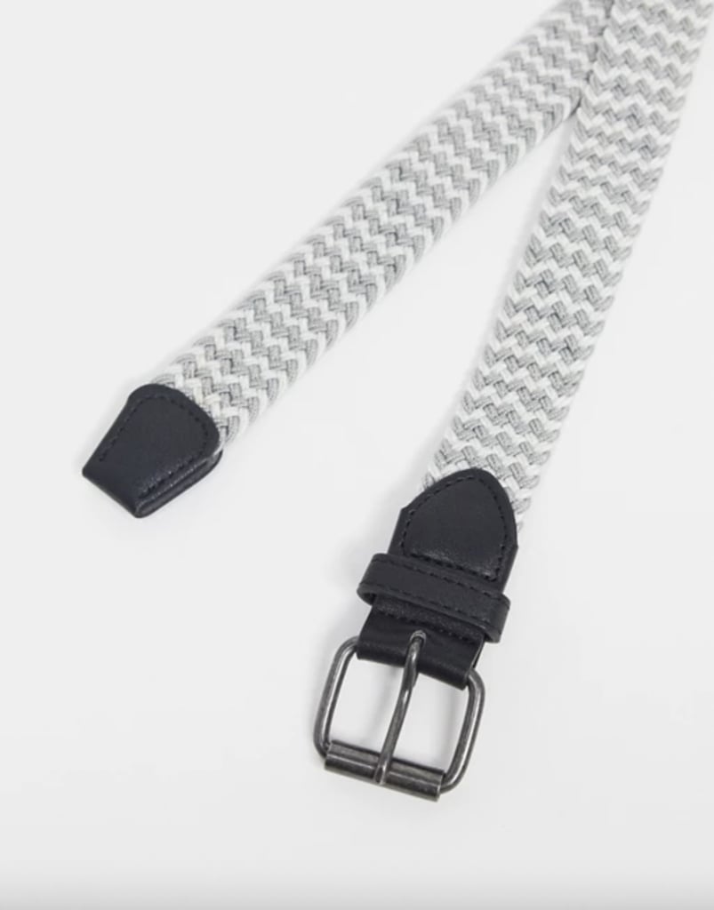 ASOS Design Slim Woven Elastic Belt in Gray and White ($13, originally $16)