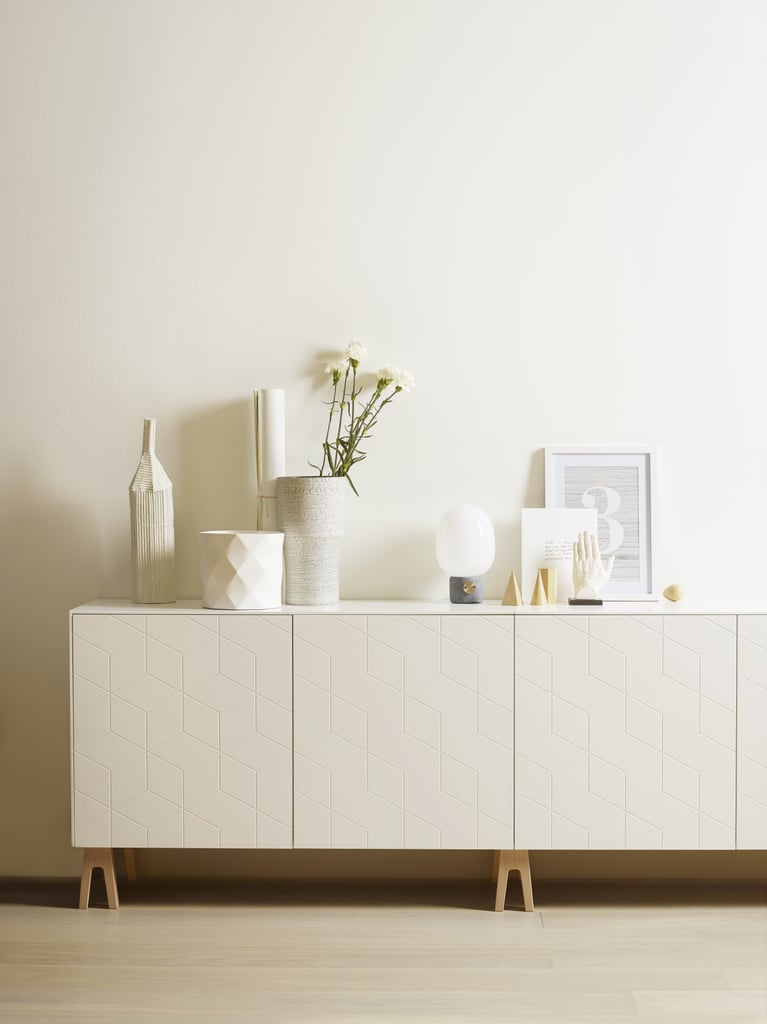 According to Born, the most popular modifications involve sideboards, kitchens, and wardrobes. "Most pictures out there on Instagram and blogs are of sideboards, as our customers are creative people who love to make still life on their sideboards. They'll display a scented candle, a finding from the market, their magazines, art," Born says. "It's amazing to see our design being pictured so beautifully."
Pictured: Illusion fronts (not available in US) and Trestle legs ($22)