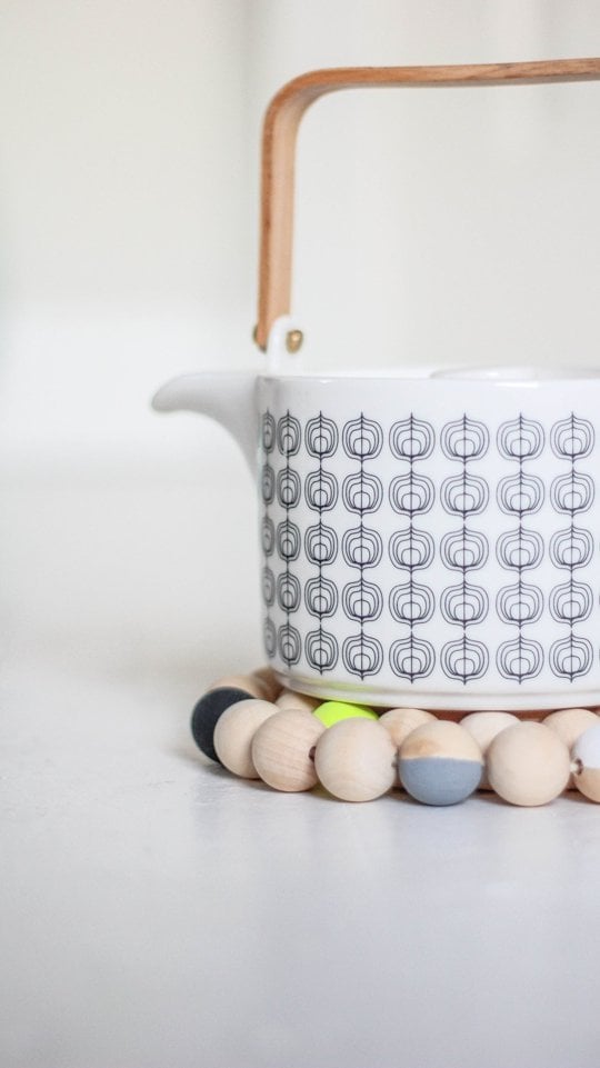 Beaded Wood Trivet