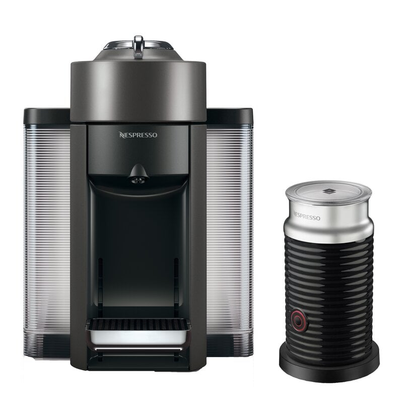 For Coffee Fans: Nespresso Vertuo Coffee & Espresso Machine With Aeroccino Milk Frother by DeLonghi For Coffee Fans: Nespresso Vertuo Coffee & Espresso Machine With Aeroccino Milk Frother by DeLonghi