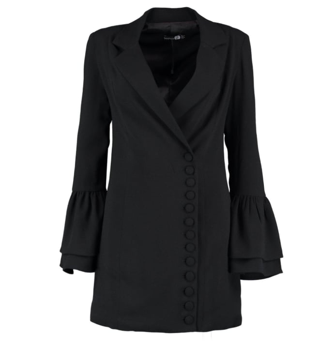 Boohoo Boutique Button Through Tuxedo Dress