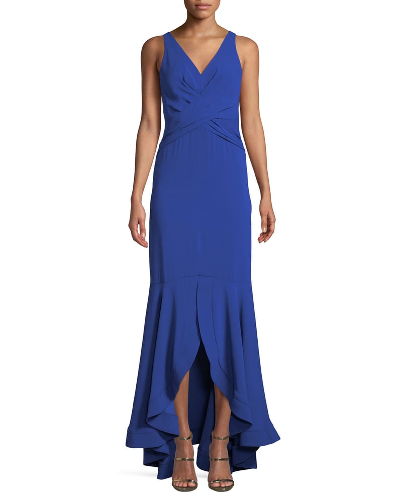 Shoshanna Montague V-Neck Gown w/ High-Low Hem