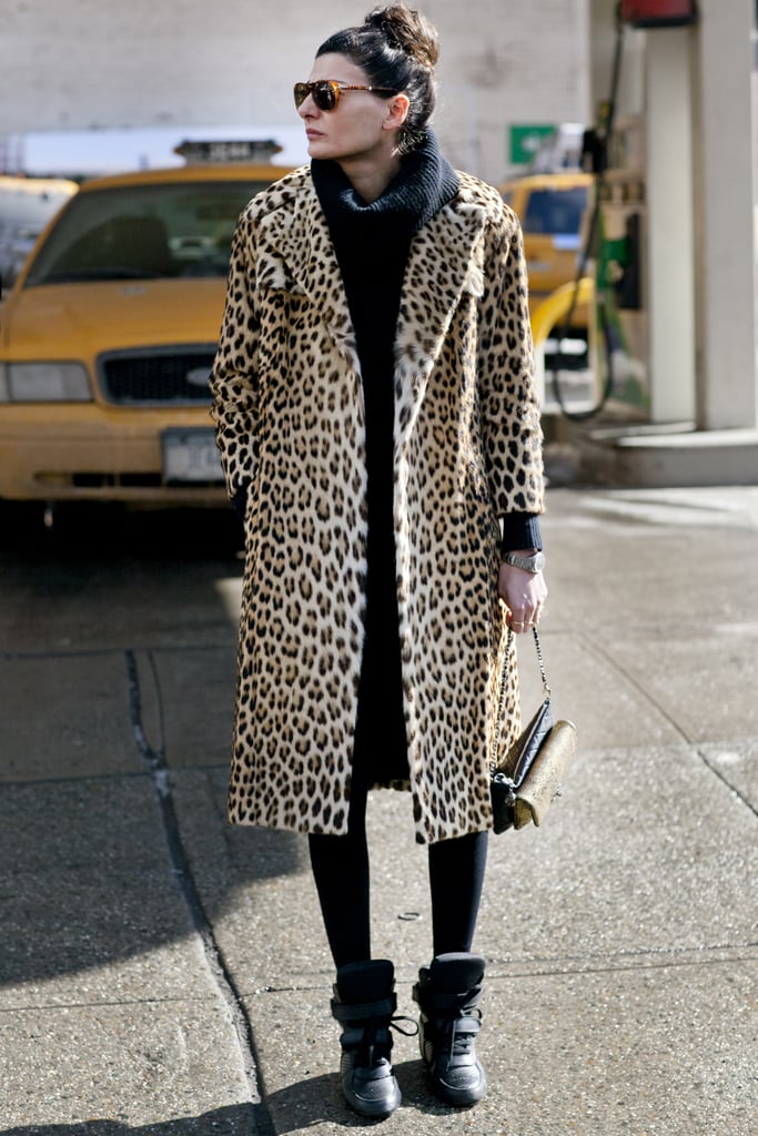 Giovanna Battaglia didn't need much more than this leopard-print coat to get our attention.
Giovanna Battaglia didn't need much more than this leopard-print coat to get our attention.