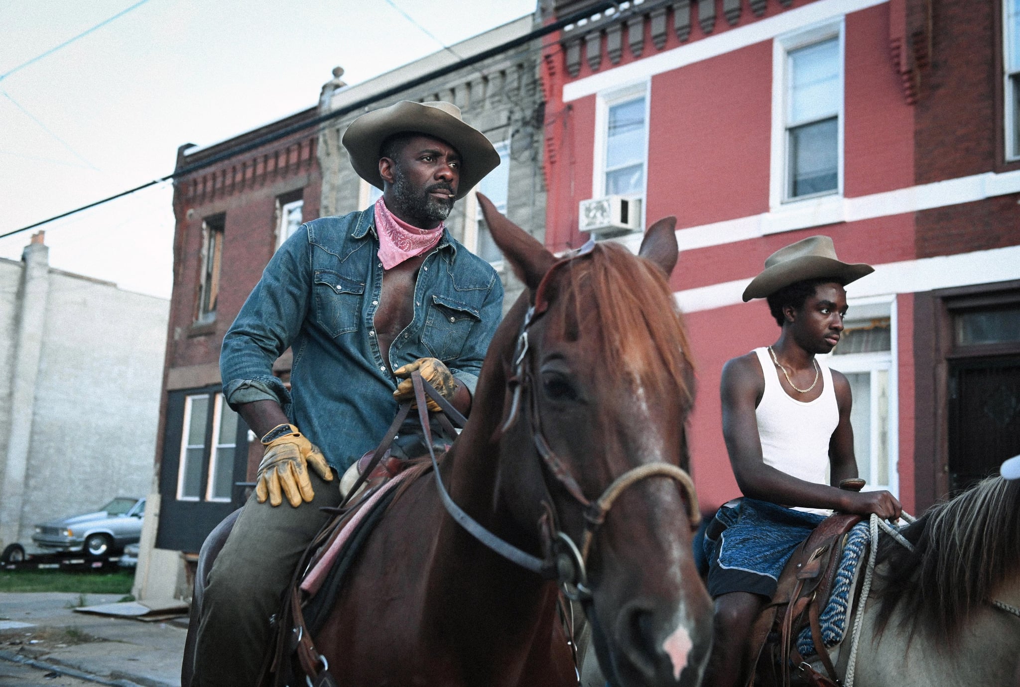 CONCRETE COWBOY, from left: Idris Elba, Caleb McLaughlin, 2020.  ph: Aaron Ricketts / Netflix / Courtesy Everett Collection