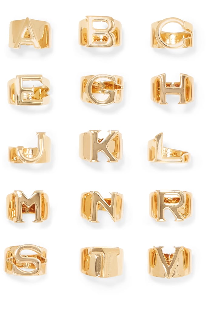 Chloé Alphabet Gold-Tone Ring