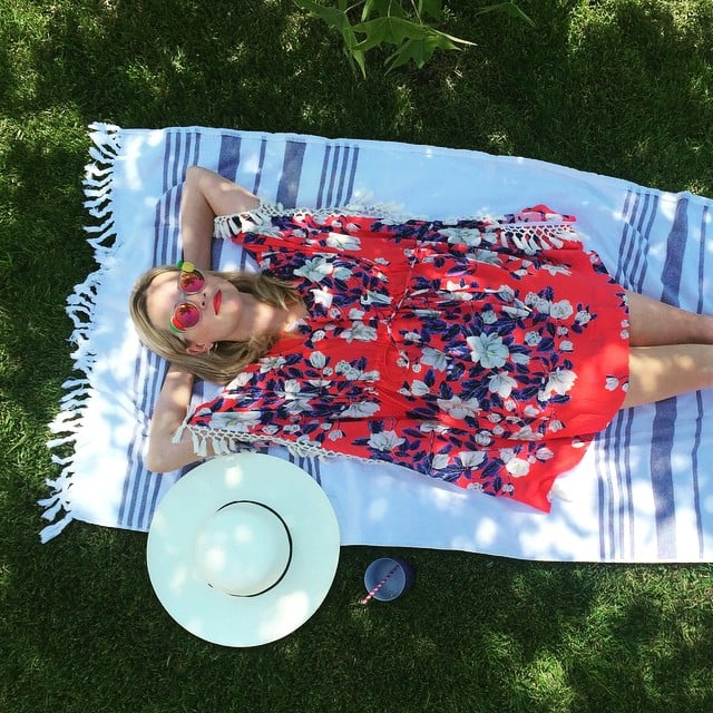 In this shady snap, Reese said she was taking her Memorial Day celebration "very seriously."