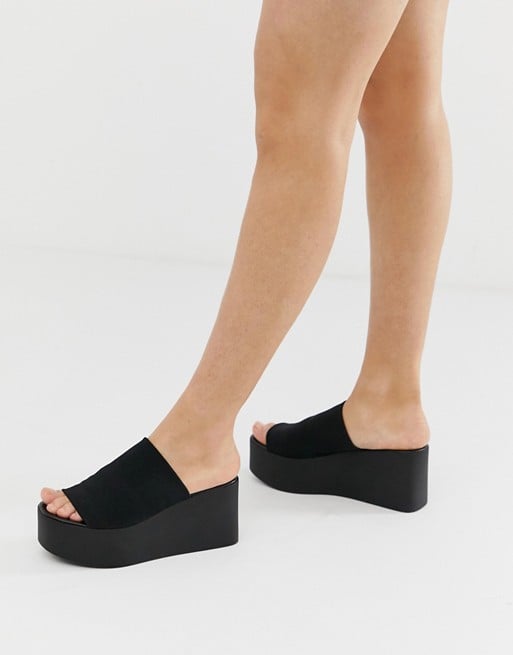 Steve Madden Kareena Black Flatform Sandal