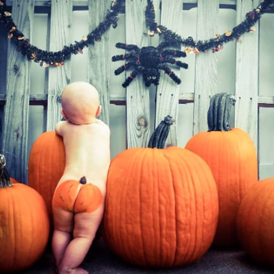 Babies With Pumpkins Painted on Butts