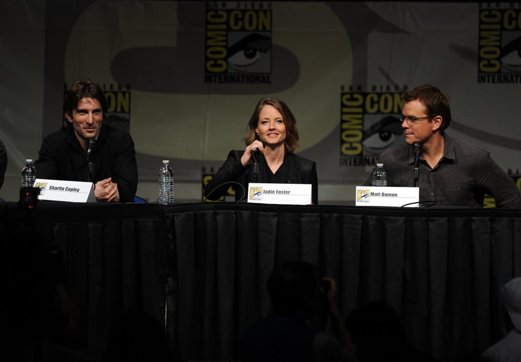 Sharto Copley, Jodie Foster, and Matt Damon were at a panel.
Sharto Copley, Jodie Foster, and Matt Damon were at a panel.