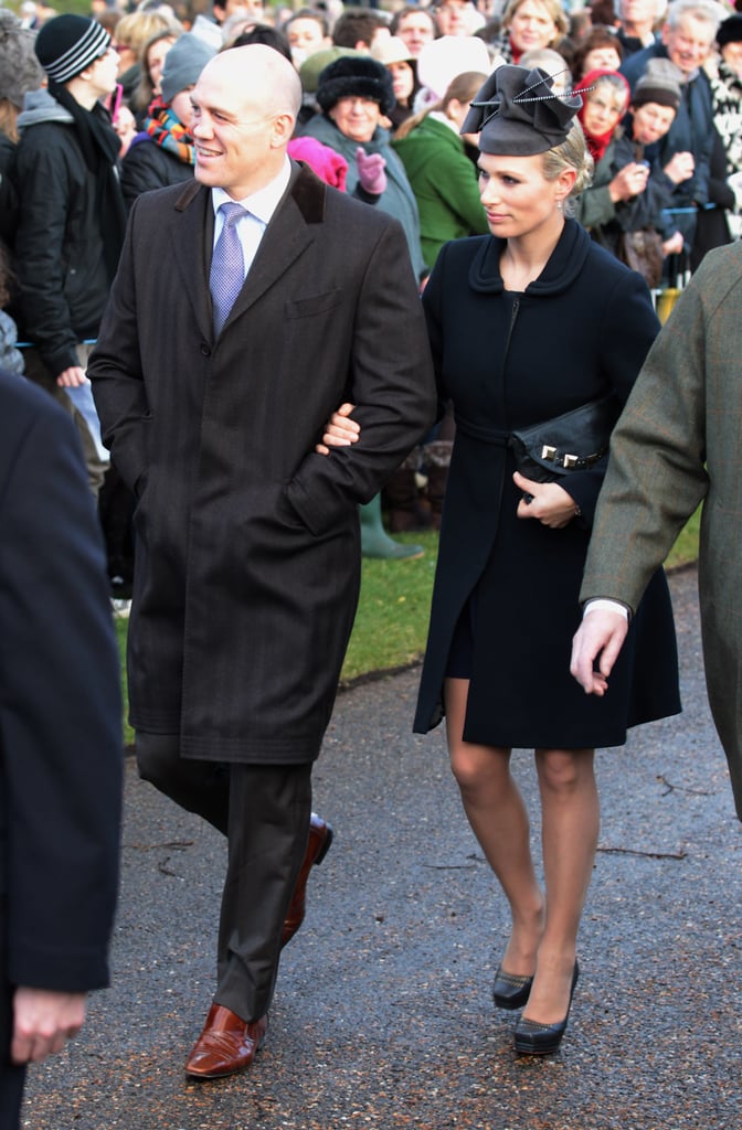 Zara and Mike went to the traditional Christmas Day services in 2011 with the royal family.
