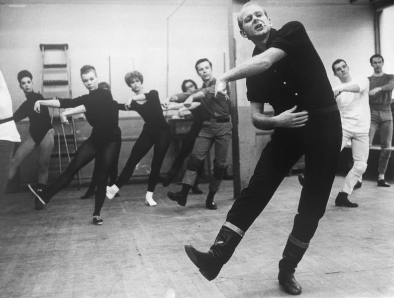 Choreographer Bob Fosse leads dancers for the musical