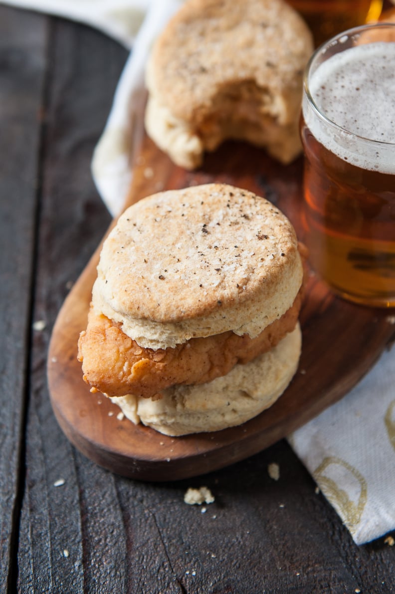 Hot Beer-Fried Chicken and Pepper Biscuits