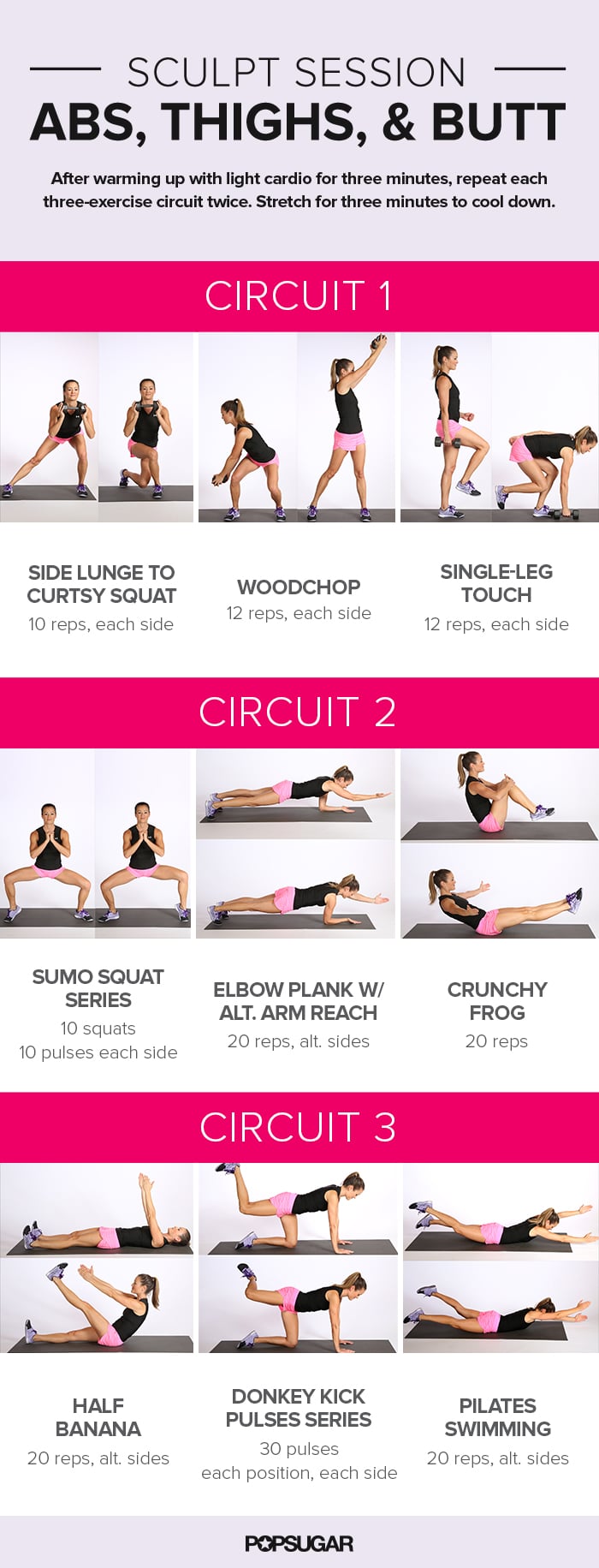 The Workout | Workout For Abs, Butt, and Thighs | POPSUGAR ...