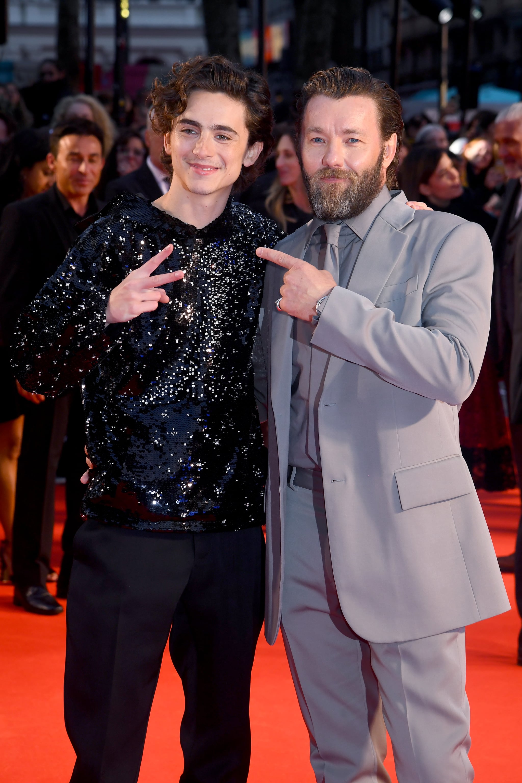 Timothée Chalamet Wears a Sequined Hoodie to The King UK Premiere