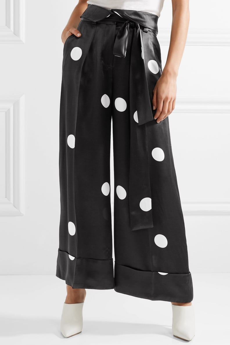 Petar Petrov Hester Polka Dot Satin Wide Leg Pants