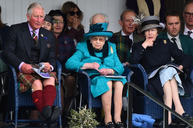 Prince Charles, Queen Elizabeth II, and Princess Anne in Scotland in 2018