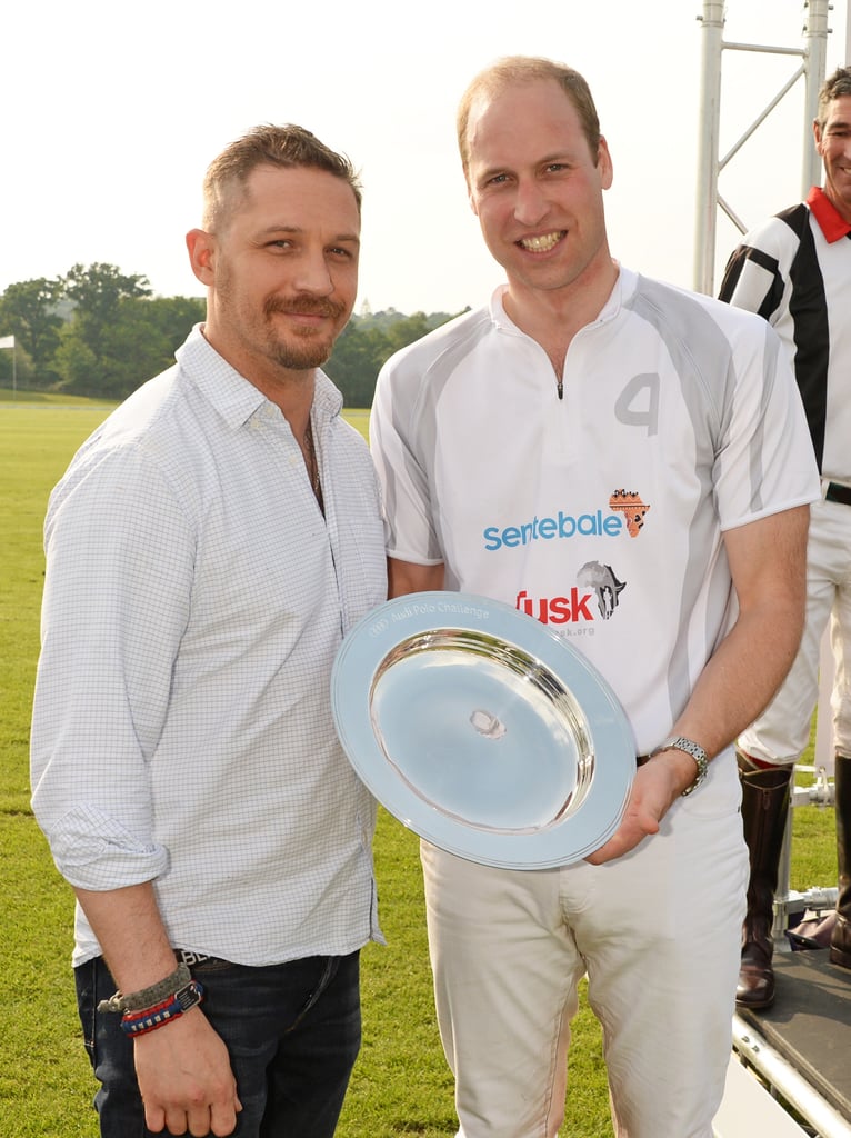 In May, Prince William snapped a smiley picture with Tom Hardy in London.