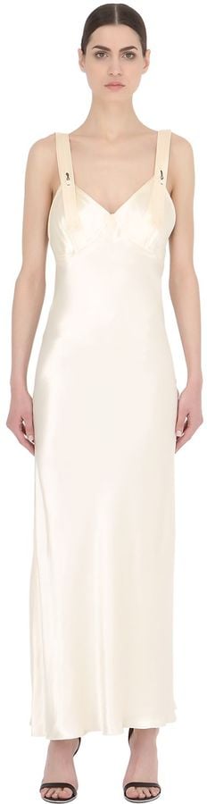 calvin klein white slip dress