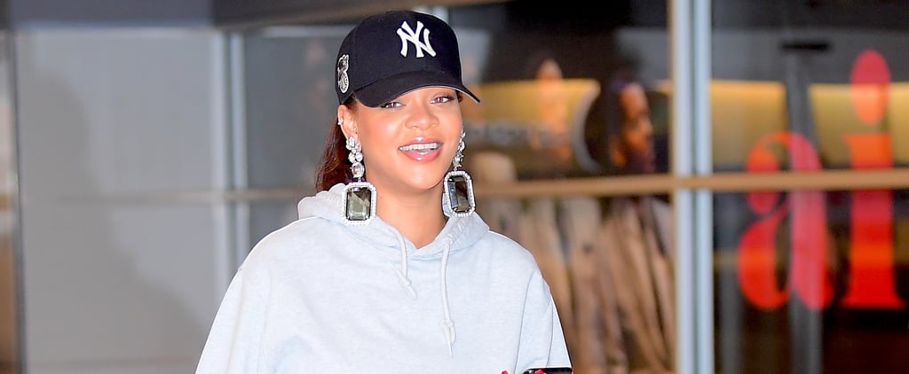 Rihanna Wearing Heels With Sweatpants at Airport