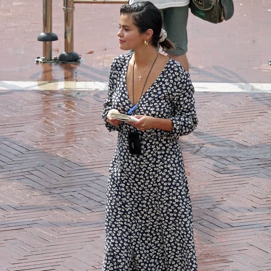 Selena Gomez Ganni Floral Wrap Dress 2018