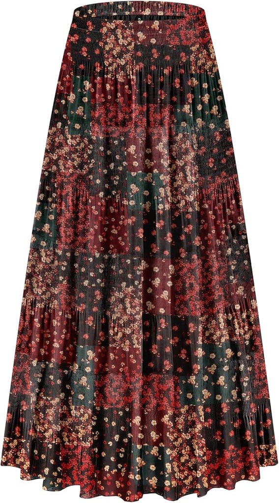 CYiNu Chiffon Elastic High Waist Maxi Skirt