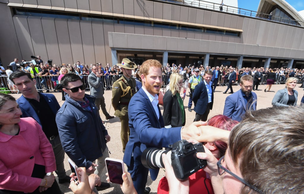 Meghan Markle Getting Bouquet of Flowers in Australia 2018