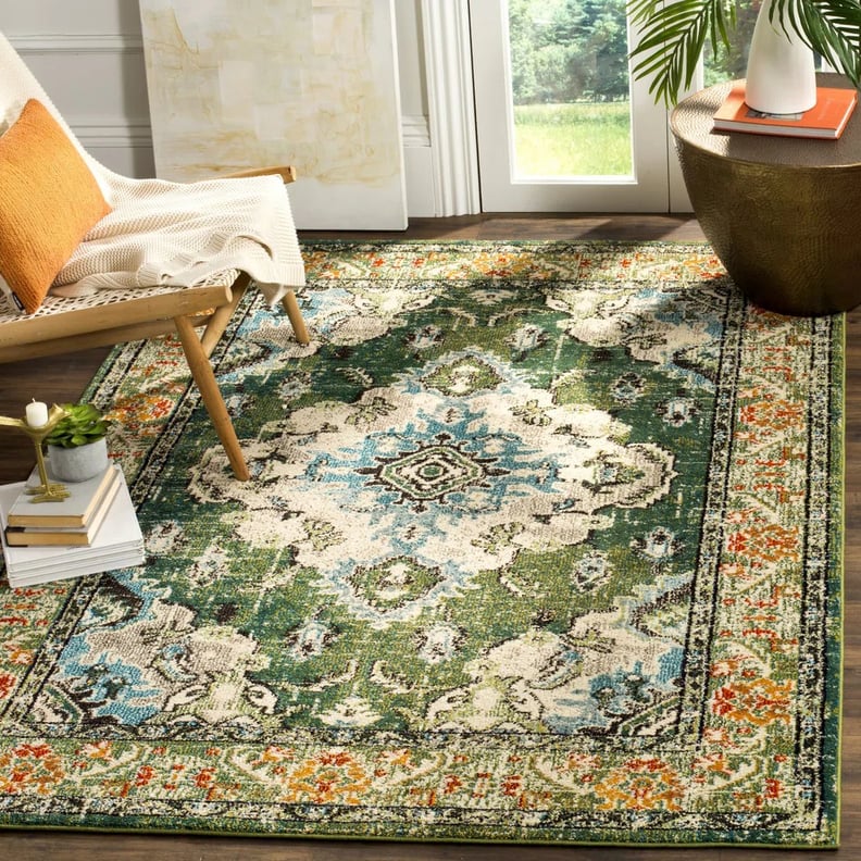 最好的彩色地毯:Mistana英迪拉手工性能森林绿地毯