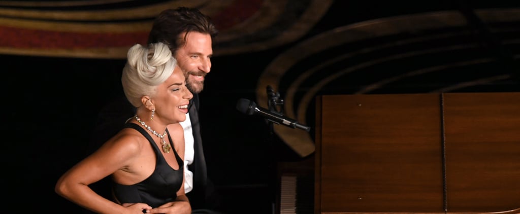 صور ليدي غاغا وبرادلي كوبرر وهما يؤديان أغنية Shallow في حفل