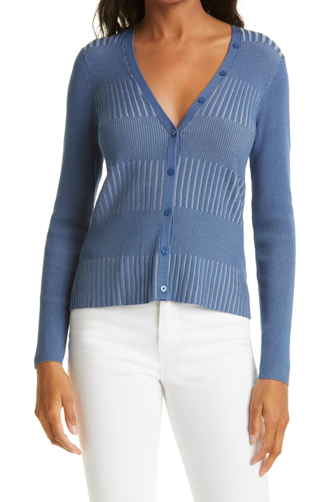 L'Agence Elyssa Rib Stripe Cardigan