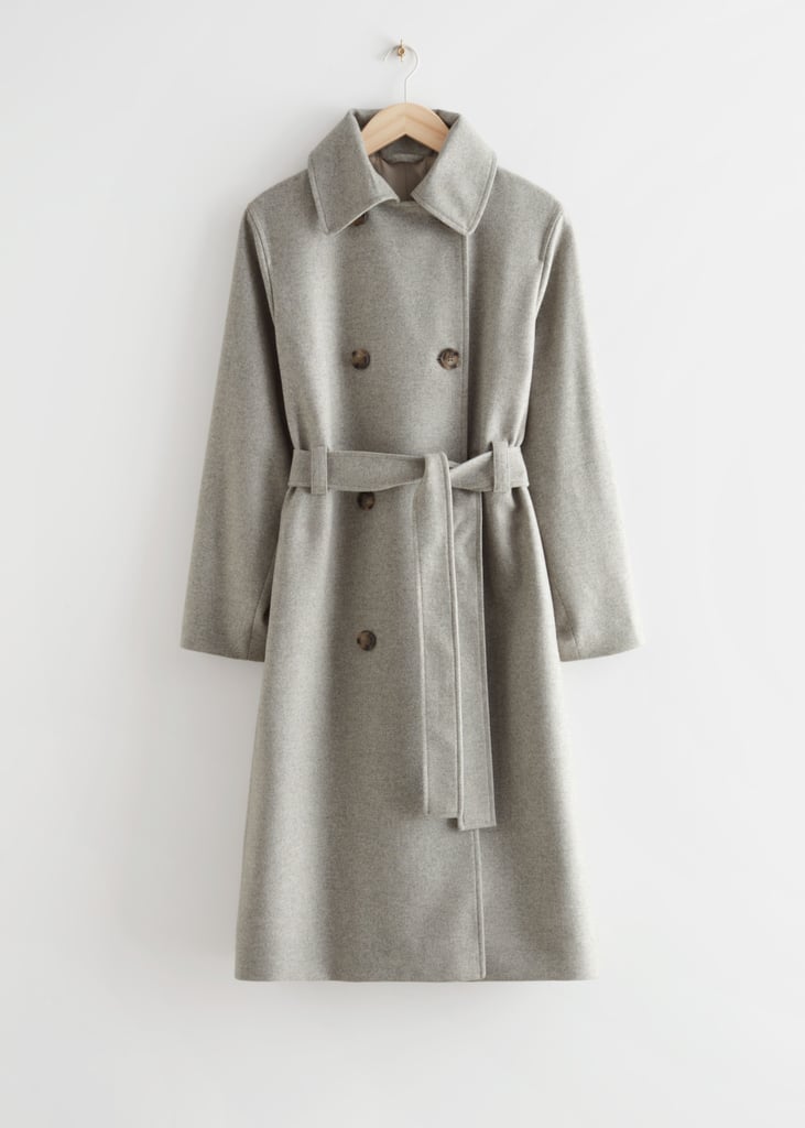 & Other Stories Relaxed Wool Blend Trench Coat