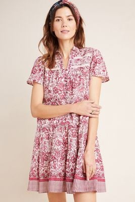 Anthropologie Georgina Tiered Shirtdress