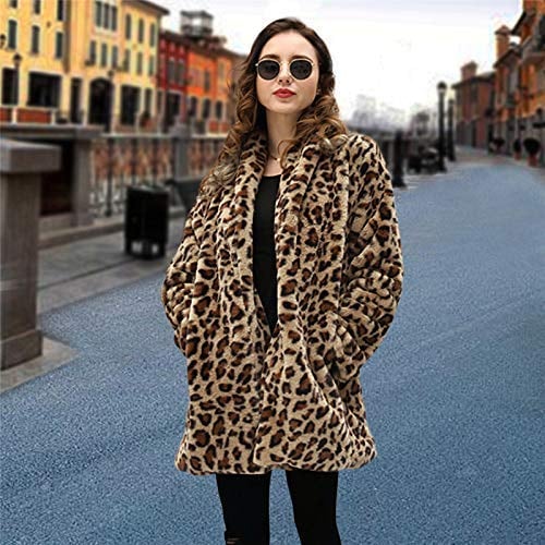 Xianiwta Faux Fur Leopard Coat