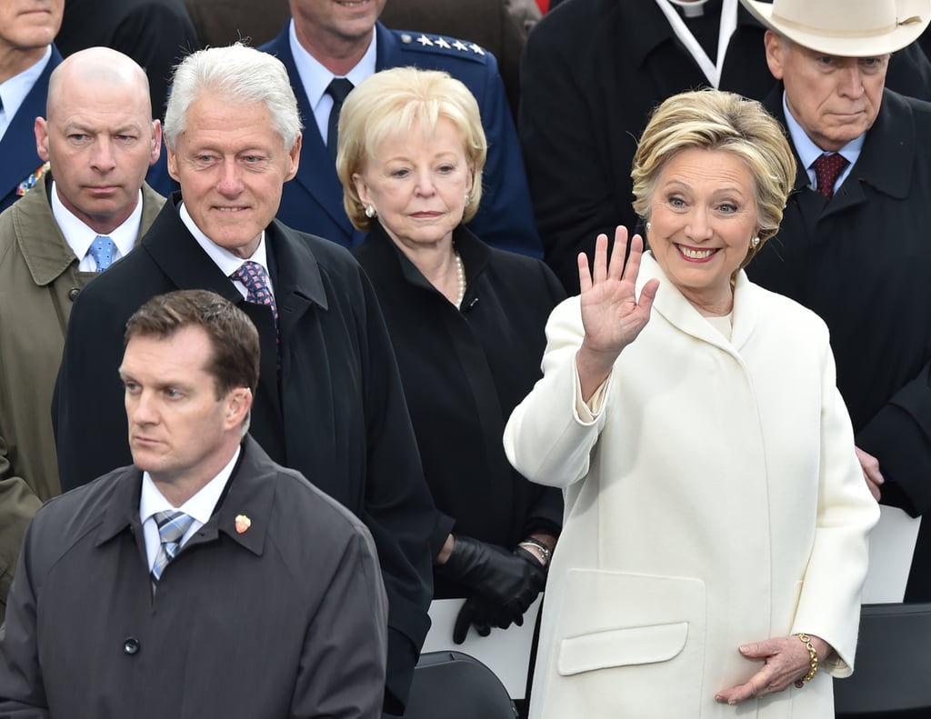 Hillary Gave a Wave During the Inauguration Ceremony